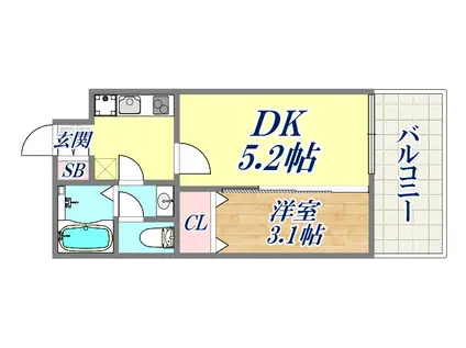 BASE青木(1DK/4階)の間取り写真