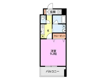 グレイスハイツ東中通タワー(1K/8階)の間取り写真