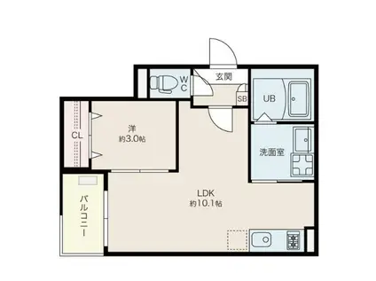 JACK BIWAJIMAII(1LDK/2階)の間取り写真