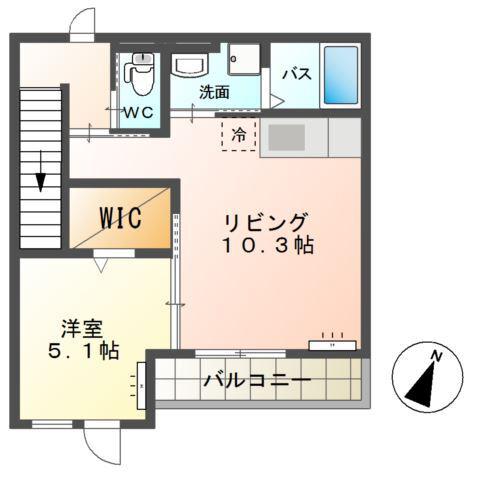 クレアーレ(1LDK/2階)の間取り写真