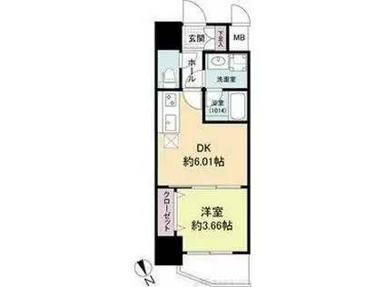 ブランシエスタ天満(1DK/6階)の間取り写真