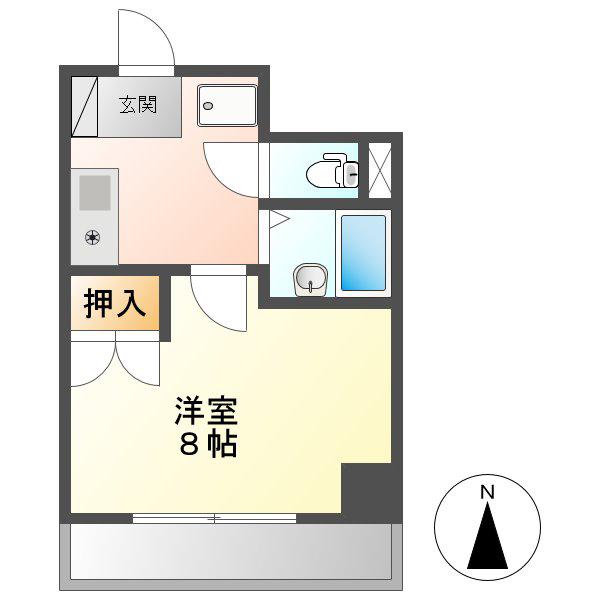 ヒルズ千種(1K/5階)の間取り写真