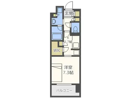 パークアクシス うつぼ公園(1K/9階)の間取り写真