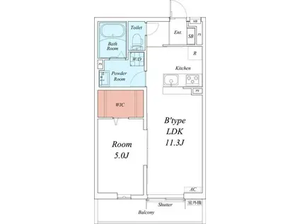 リブリ・吉川 河口コーポ2(1LDK/2階)の間取り写真