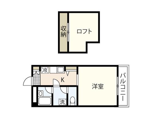第7みぞたコーポ(1K/2階)の間取り写真