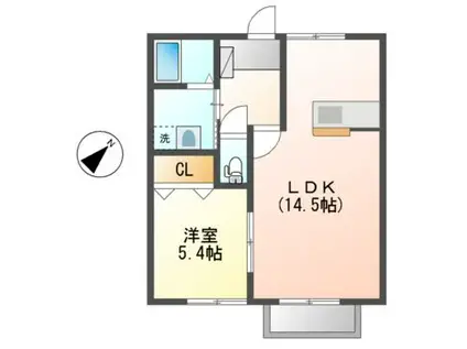 アンソレイユ(1LDK/2階)の間取り写真