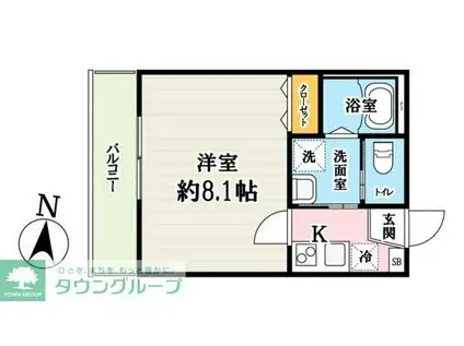 キャメル吉川美南4 西棟(1K/2階)の間取り写真