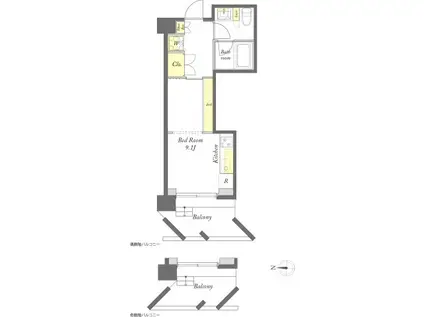 プライムメゾン浅草イースト(ワンルーム/7階)の間取り写真