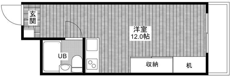 ロータリー本町(ワンルーム/4階)の間取り写真
