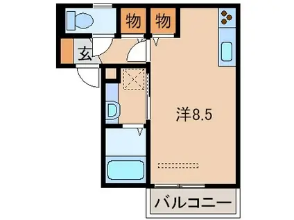 DーROOM塩屋(ワンルーム/2階)の間取り写真