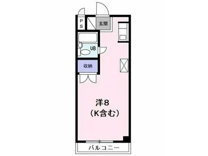 ウインク松木(ワンルーム/3階)の間取り写真