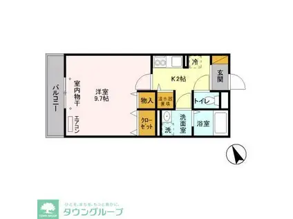 ディアコート馬橋(1K/2階)の間取り写真