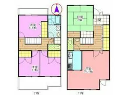 キャビンハウス(3LDK/1階)の間取り写真