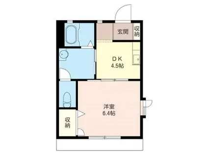 フローラ湘南(1DK/1階)の間取り写真