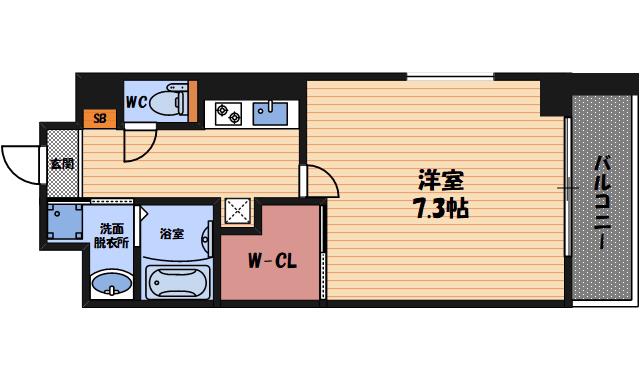 REXIA SHIN UMEDA DUO(1K/4階)の間取り写真