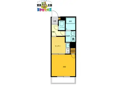 グラッチェ目覚(1K/6階)の間取り写真