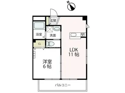 レオナール寺谷(1LDK/3階)の間取り写真