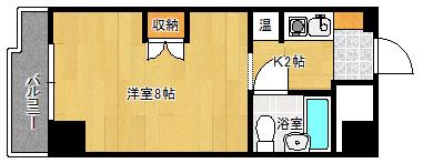 シティコーポ比治山(1K/8階)の間取り写真