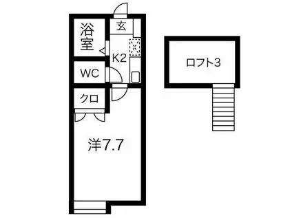 シェリール・ミニB(1K/1階)の間取り写真