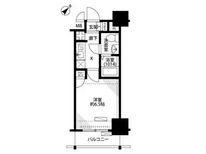 プレール・ドゥーク蒲田(1K/2階)の間取り写真