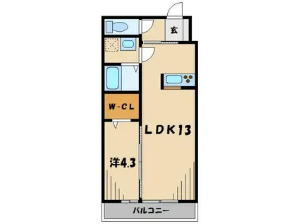 リブリ・RIN(1LDK/1階)の間取り写真