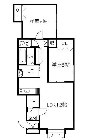 アレスA(2LDK/2階)の間取り写真