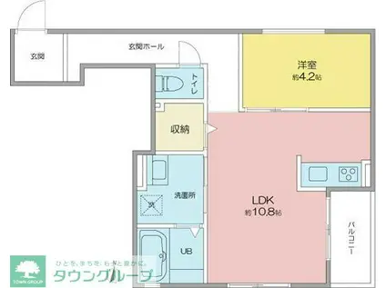 VILLA桜山(1LDK/1階)の間取り写真