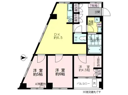 後楽園マンション(3DK/3階)の間取り写真