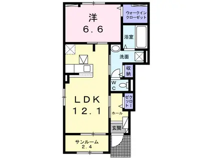 パストラル香音 I(1LDK/1階)の間取り写真