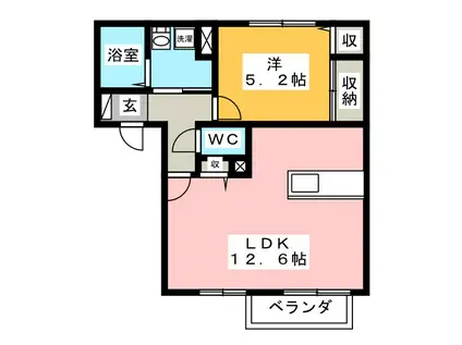 シンフォニーカノン(1LDK/2階)の間取り写真