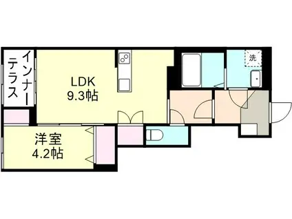 メゾン・ド・コローレ(1LDK/1階)の間取り写真