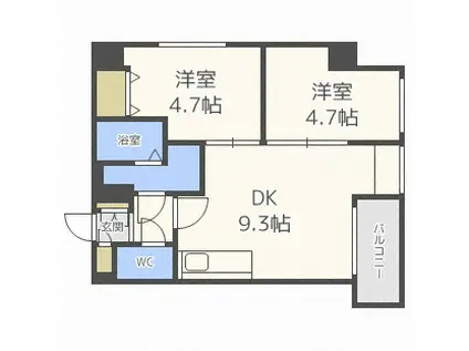カサトレスベレーザ(2LDK/3階)の間取り写真