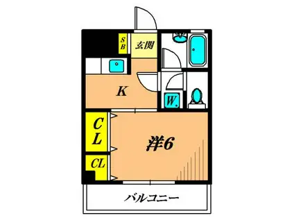 アーバンロジェ(1K/3階)の間取り写真