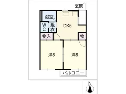 サンクレスト神田(2DK/2階)の間取り写真