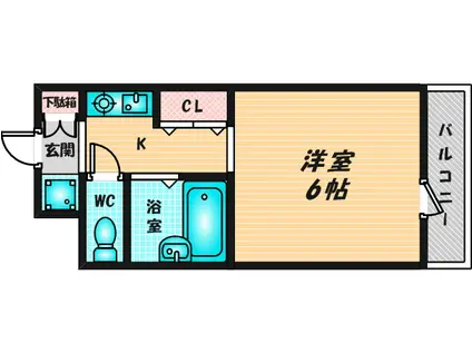 カサデルチルコ(ワンルーム/2階)の間取り写真