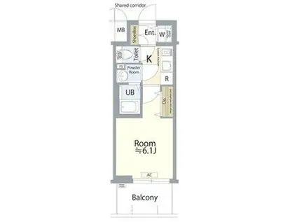 エスプレイス名古屋神宮前(1K/7階)の間取り写真