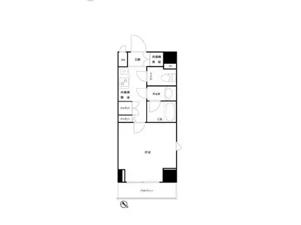 ルーブル三田(1K/4階)の間取り写真