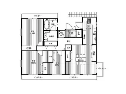 森本ビル(3LDK/3階)の間取り写真