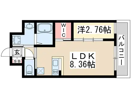 ライブフラット塚本新北野(1LDK/3階)の間取り写真