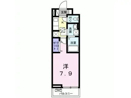 ヴィクトリアス西京極(1K/3階)の間取り写真