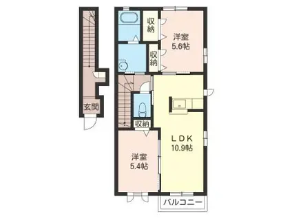 エクセルハイム(2LDK/2階)の間取り写真