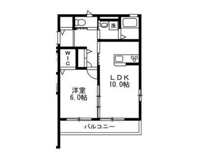 プリーマD(1LDK/1階)の間取り写真