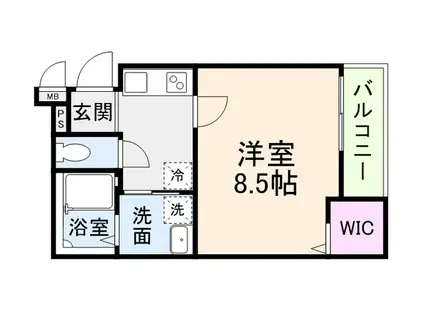 フジパレス堺白鷺V番館(1K/3階)の間取り写真