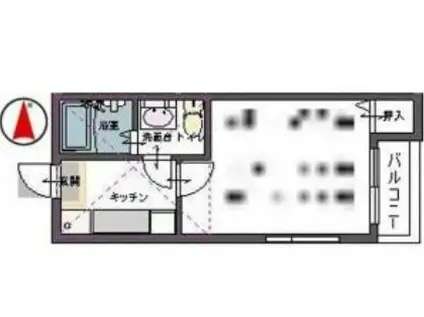 ヴァンベール宮町(1K/1階)の間取り写真