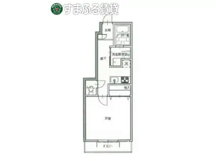 アンプルールリーブルアメジスト(1K/1階)の間取り写真