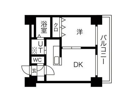 グレイスコート円山北(1LDK/4階)の間取り写真