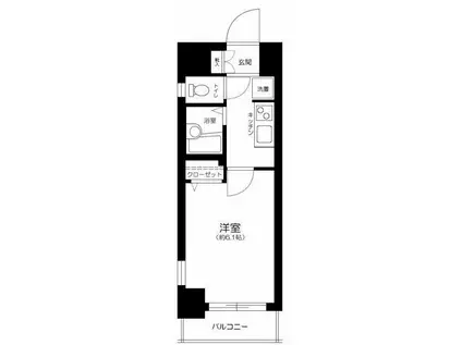 菱和パレス御茶ノ水湯島天神町(1K/4階)の間取り写真