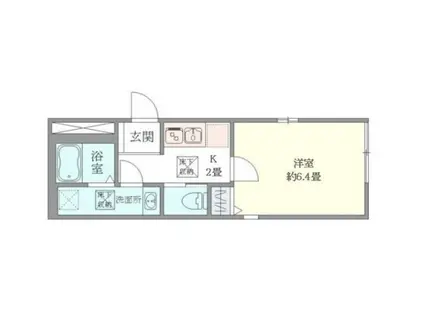 プルメリア新中野(1K/1階)の間取り写真