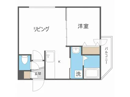 シティレジデンス(1LDK/4階)の間取り写真