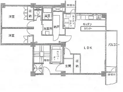 元町マリンマンション(2SLDK/5階)の間取り写真